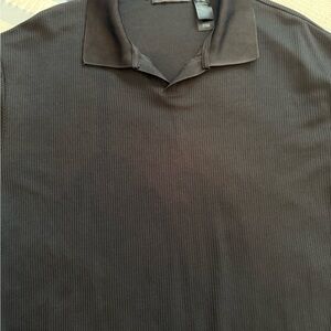 Claiborne Black Corduroy Shirt with Ribbed Texture